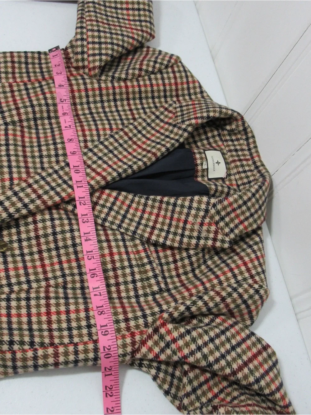 Tuckernuck Diana Wool Blend Blazer in Autumn Check Size Large